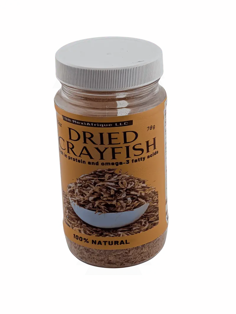 Jar of SB MexiAfrique ground dried crayfish