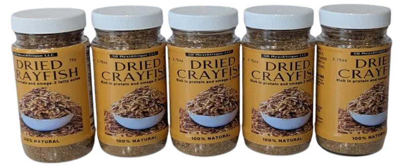 SB MexiAfrique ground dried crayfish jars